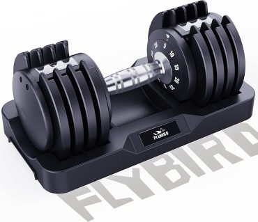 FLYBIRD Adjustable Dumbbell,25:50:55lb Dumbbell for Men and Women with Anti-Slip Metal Handle,Fast Adjust Weight by Turning Handle